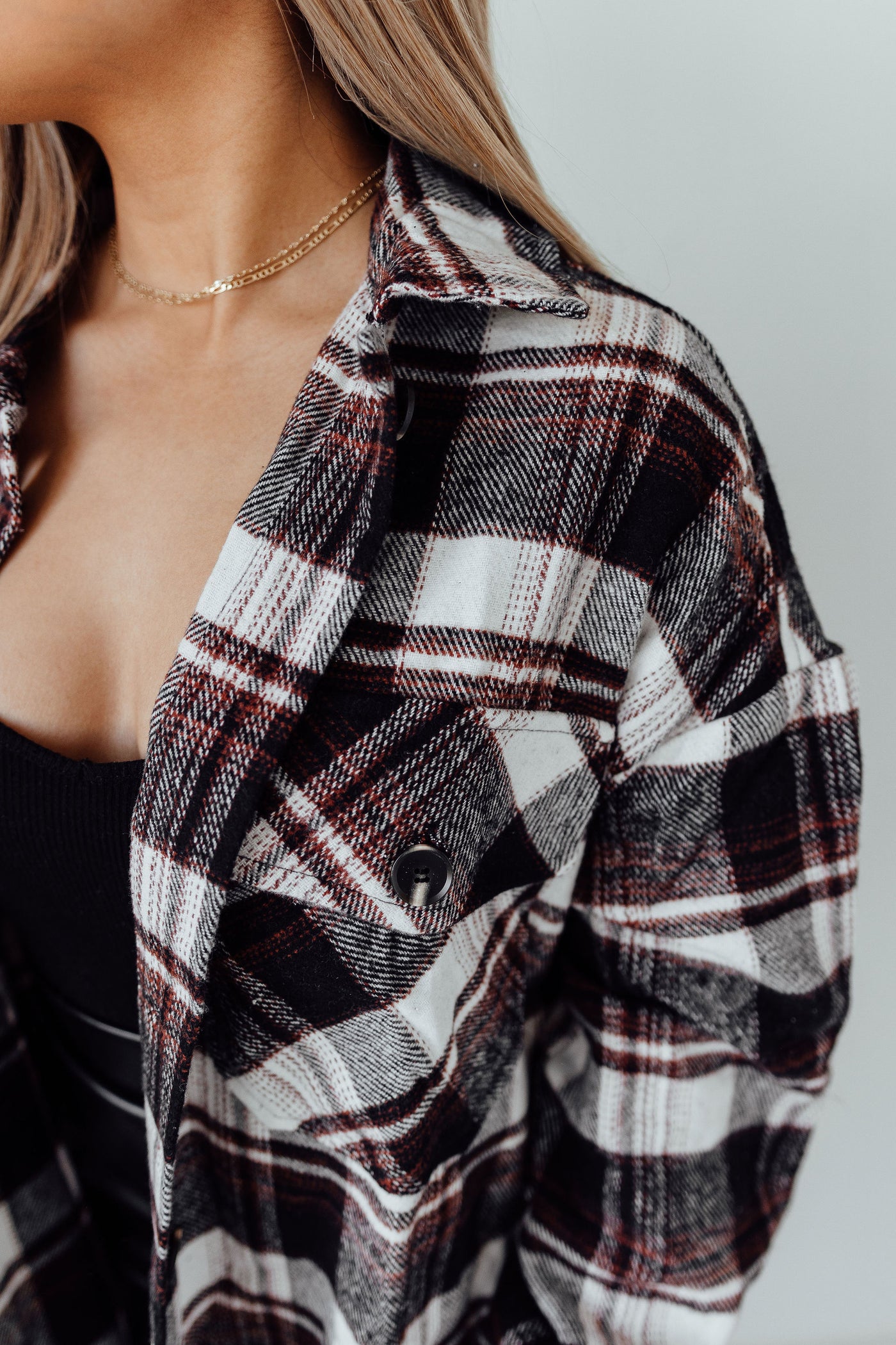 All I Want Button Down Plaid Shacket